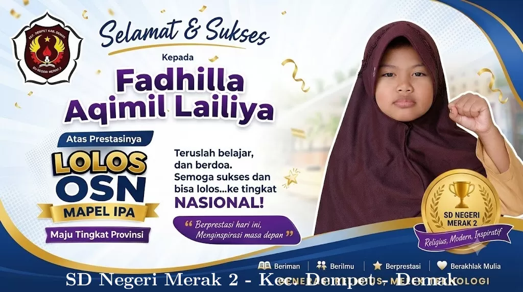Siswi SDN Merak 2 Lolos OSN IPA Tingkat Provinsi, Bukti Semangat Berprestasi Tak Pernah Padam